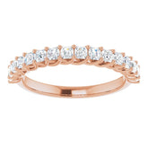 14K Rose 3/4 CTW Natural Diamond Anniversary Band